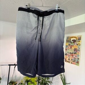 Calvin Klein Striped‎ Swim Trunks Ombre Drawstring Swim Shorts Casual Size XL